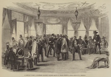 A Cafe at Turin, Sardinian Soldiers Taking Leave of Their Friends